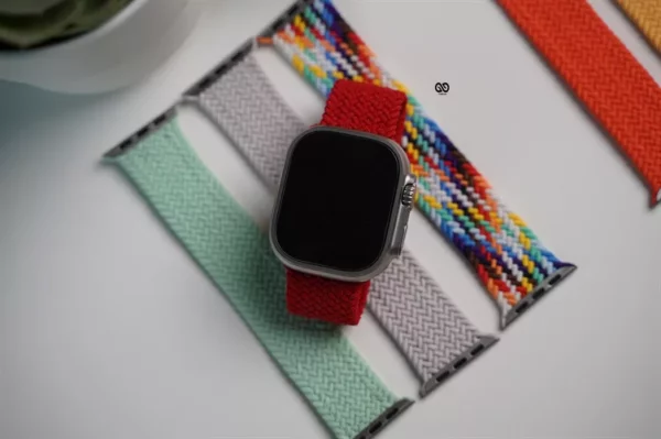 Red Braided Solo Loop For Apple Watch 49 MM Series Ultra/Ultra 2 - Image 4