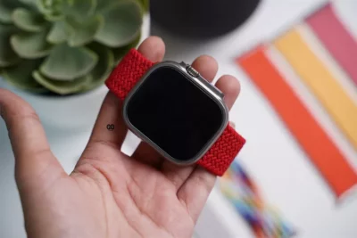 Red Braided Solo Loop For Apple Watch 49 MM Series Ultra/Ultra 2