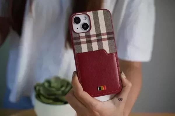 Chequered Leather Case with Card Slot - Image 28