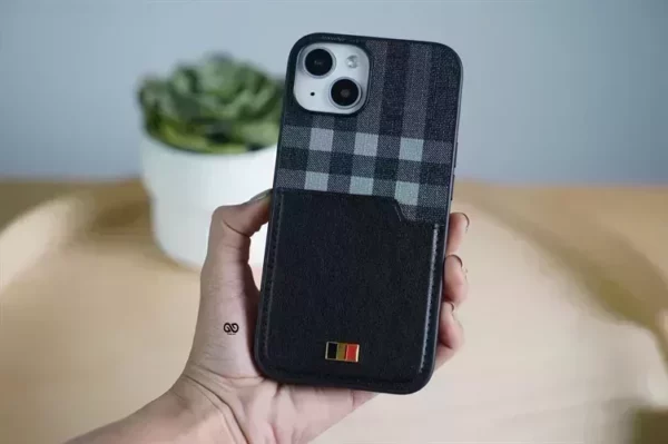 Chequered Leather Case with Card Slot - Image 27