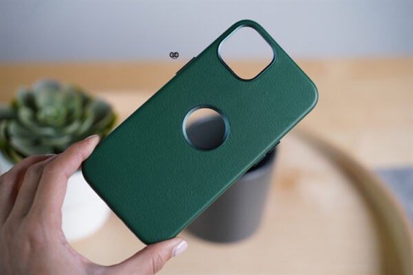Grainy Textured Vegan Leather Case with Logo Cut for iPhone 13 - Image 31