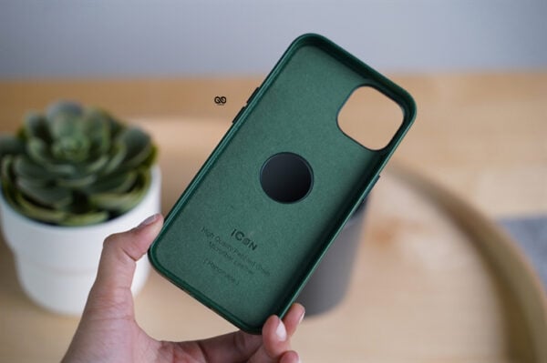 Grainy Textured Vegan Leather Case with Logo Cut for iPhone 13 - Image 30
