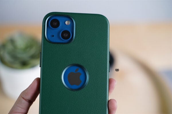 Grainy Textured Vegan Leather Case with Logo Cut for iPhone 13 - Image 29