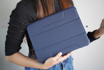 iPad Pro 2021/2020/2018 M1 Blue Bumper leather Case with transparent back and camera shutter For 11 inch